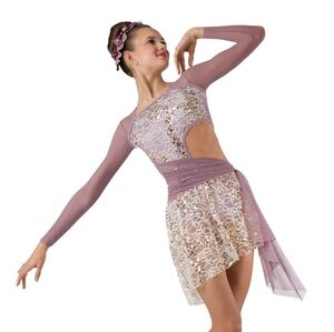 Costume Gallery "Dust And Roses" 18211 Purple and Cream Lace Dance Costume Dress